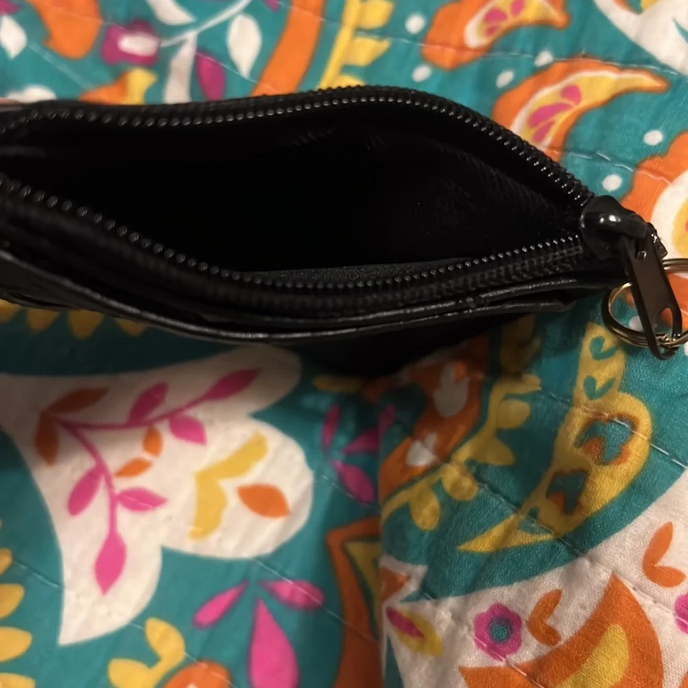 🔥BLACK LEATHER ZIP POUCH WALLET